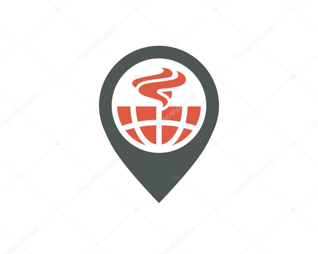 Food point logo design template. Silhouette creative symbol. Universal icon. Restaurant, cafe sign. Applicable for labels, badges, banners, posters, menu, identity and branding. Vector illustration.