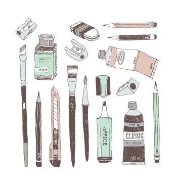 Elle çizilmiş resim araçları ve küme kaynakları