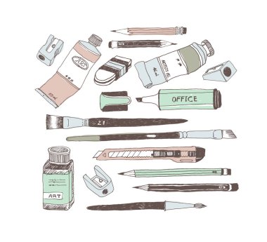 Elle çizilmiş resim araçları ve küme kaynakları