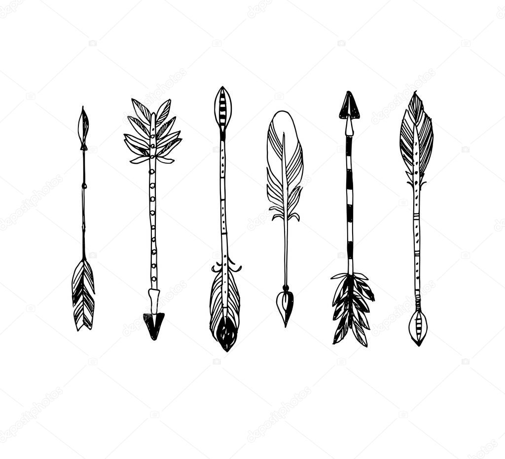 Decorative hand drawn arrows