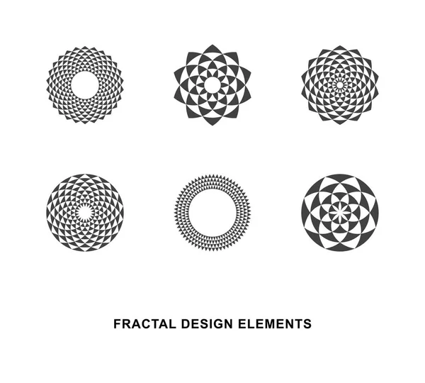 Circular Fractal Design Elements — Stock Vector