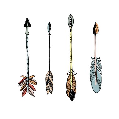 Dekoratif el çekilmiş okları