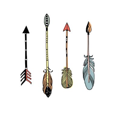 Dekoratif el çekilmiş okları