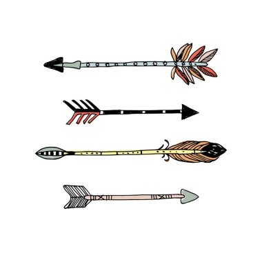 Dekoratif el çekilmiş okları