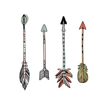 Dekoratif el çekilmiş okları