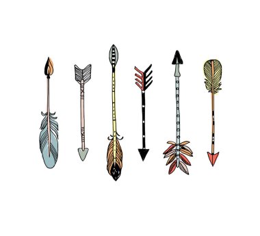 Dekoratif el çekilmiş okları