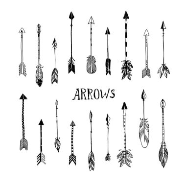 Decorative hand drawn arrows clipart