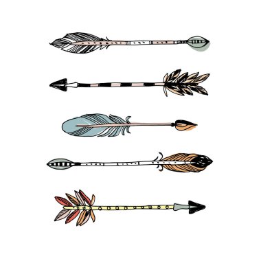 Dekoratif el çekilmiş okları