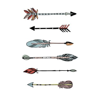 Dekoratif el çekilmiş okları