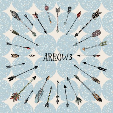 Dekoratif el çekilmiş okları