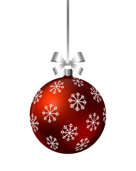 リボンおよび弓と装飾的なクリスマス ボール — ストックベクタ