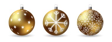 Kış süsleme ile 3d Noel topları ayarla