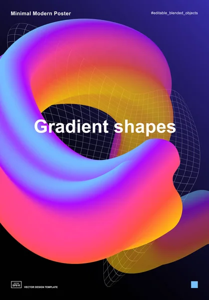 Modello di design astratto con forme di flusso 3d — Vettoriale Stock