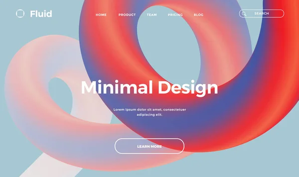 Trendy ontwerpsjabloon met 3D-flow-vormen — Stockvector