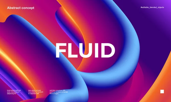 Modèle de conception abstrait avec des formes de flux 3d — Image vectorielle