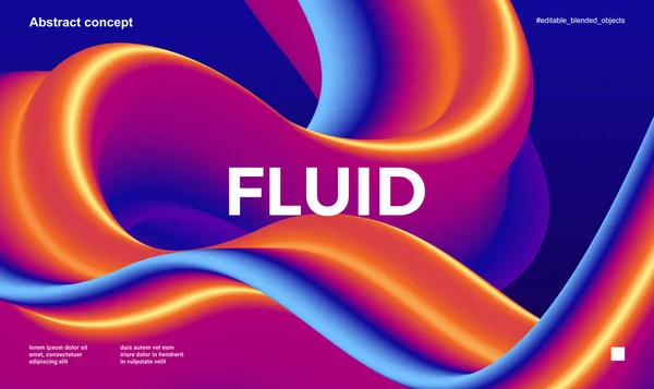 Modèle de conception abstrait avec des formes de flux 3d — Image vectorielle