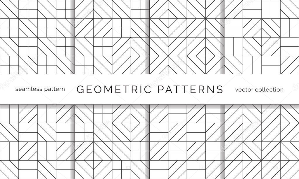 Abstract geometric seamless patterns