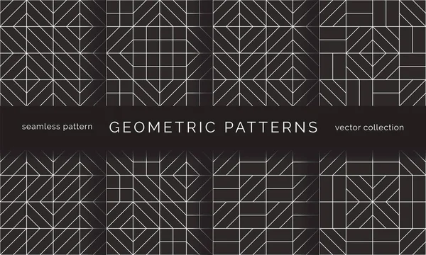 Abstract geometric seamless patterns — Stock Vector