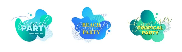 Summer party. Design templates with fluid shapes — Stock Vector