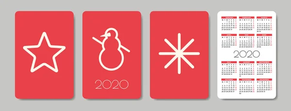 Cep Takvimi 2020 tasarım şablonu — Stok Vektör