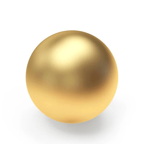 Een Gouden Bal Bol Geïsoleerd Een Witte Achtergrond Close Illustratie — Stockfoto