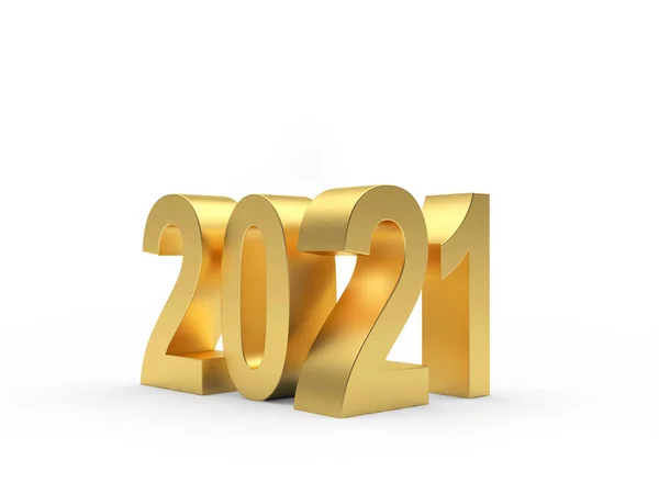 Numărul Aur 2021 Izolat Fundal Alb Ilustrație — Fotografie, imagine de stoc