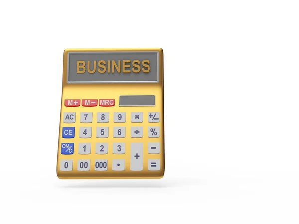 Golden Calculator Word Business Isolated White Illustration — Stock Photo, Image