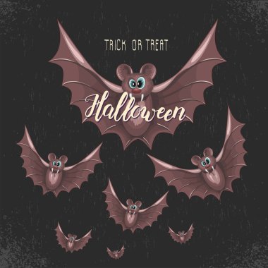 Klasik arka planda çizgi film sopasıyla Cadılar Bayramı kutlama tasarımı. El yapımı harfler, Sketch. Cadılar Bayramı afişi, el ilanı, broşür. Reklamcılık