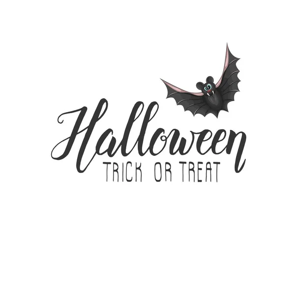 Letras Halloween Caligrafía Navideña Con Bate Letras Halloween Para Pancarta — Vector de stock