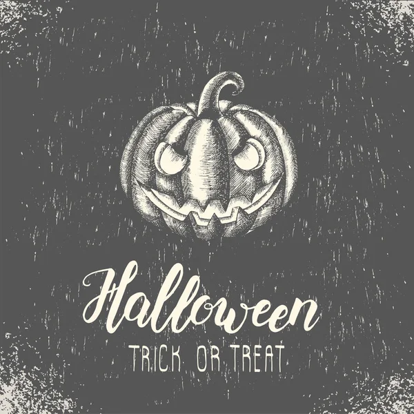 Feliz Fondo Halloween Con Calabaza Halloween Dibujada Mano Hecha Moda — Vector de stock