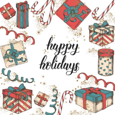 El yapımı hediye kutusu, yılan yağı, şeker ve beyaza el yazısıyla yazılmış 