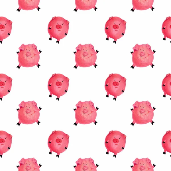 Pigs. Seamless pattern. Symbol of the year 2019. it can be used as a poster, Christmas card, invitation and t-shirt printing. — Stock Photo, Image