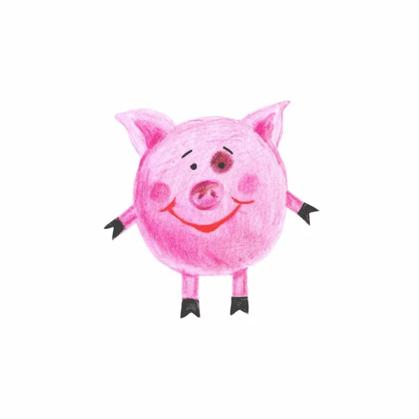 Symbol Year 2019 Watercolor Piggy Can Used Poster Christmas Card — Stock Photo, Image