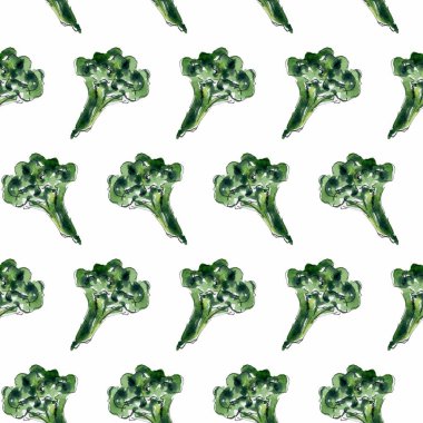 Brokoli ile Seamless suluboya modeli