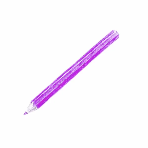 Purple color pencil on white background — Stock Photo, Image