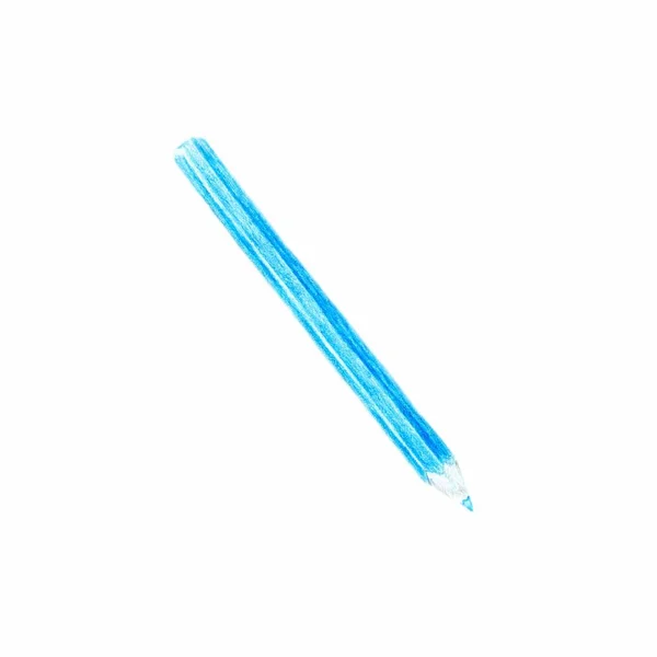 Blå färg penna isolerad på vit bakgrund — Stockfoto