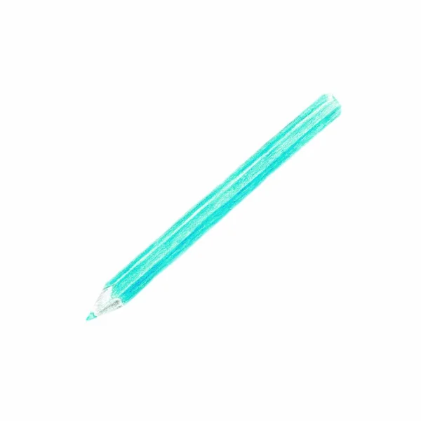 Lápis de cor verde no fundo branco — Fotografia de Stock
