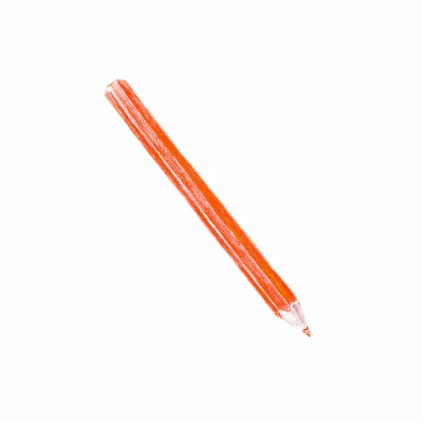 Orange färg penna på vit bakgrund. — Stockfoto