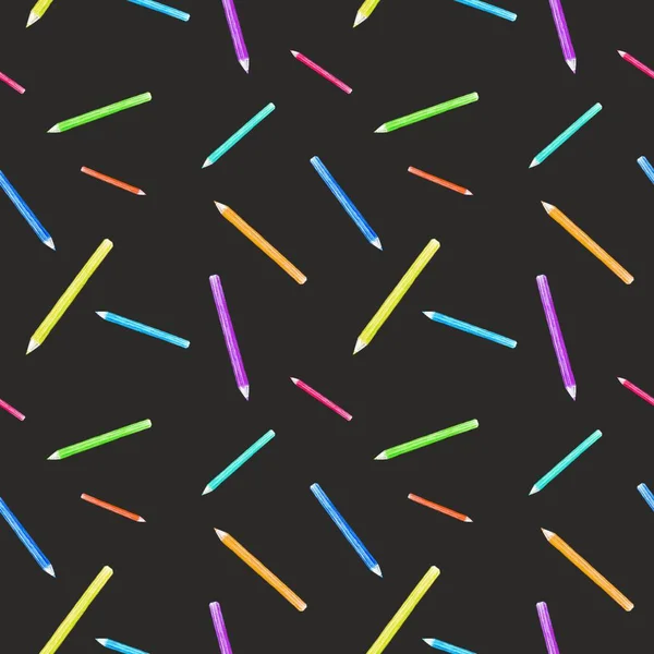 Бесшовный фон с цветными карандашами — стоковое фото
