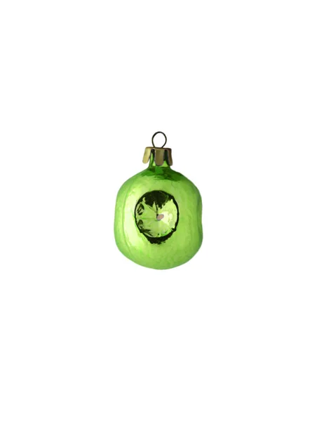 흰색 배경에 고립 된 녹색 크리스마스 장난감. — 스톡 사진