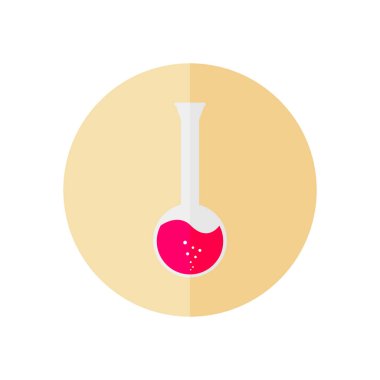 Düz illüstrasyon izole iksir tüp vektör simgesi. İksir tüp simgesi