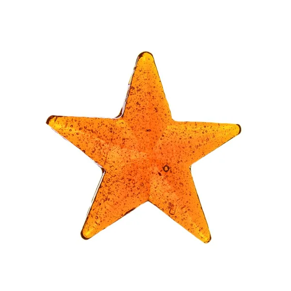 Piruleta Casera Piruleta Naranja Forma Estrella Aislada — Foto de Stock