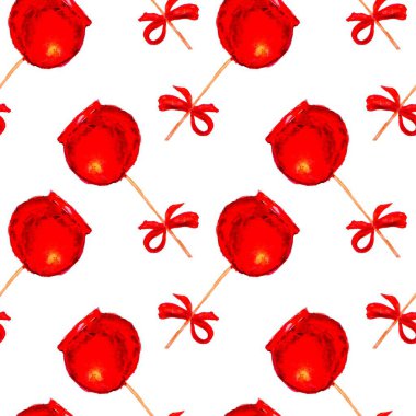 Karamel Apple ile sulu boya Dikişsiz desen