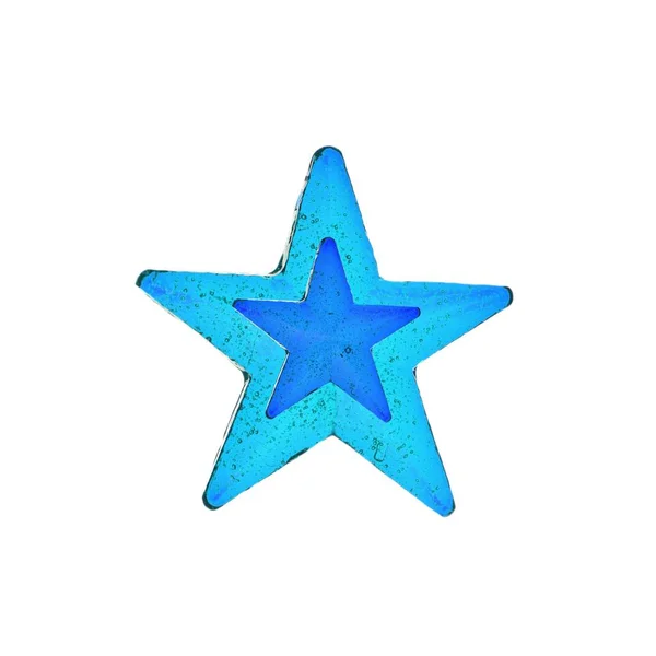 Piruleta en forma de estrella azul oscuro y azul aislado. Piruleta casera . — Foto de Stock