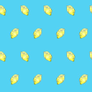 Suluboya limon boyalı. Dikişsiz desen.