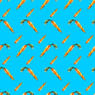 Suluboya boyalı havuç. Dikişsiz desen.