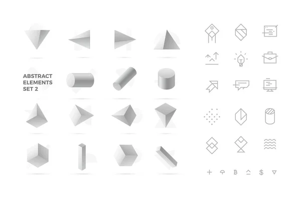 Elementy Abstrakcyjne Ikony Dla Twojej Firmy Creative Design — Wektor stockowy