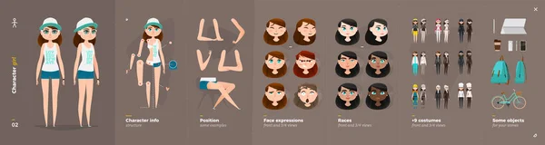 Animation de personnages de bande dessinée pour votre motion design — Image vectorielle