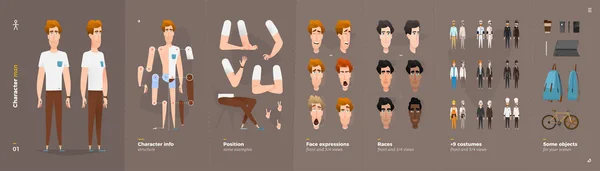 Çizgi film karakter animasyon kümesi hareket tasarımınız için. 