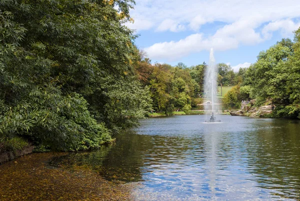 Fontein Vorm Van Een Slang Het Water Het Park — Stockfoto